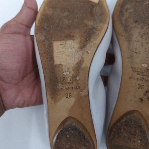 Valentino Garavani Women EU 36 Ballet Flats Pale Pink Leather Pearl Embellished - Picture 12 of 12